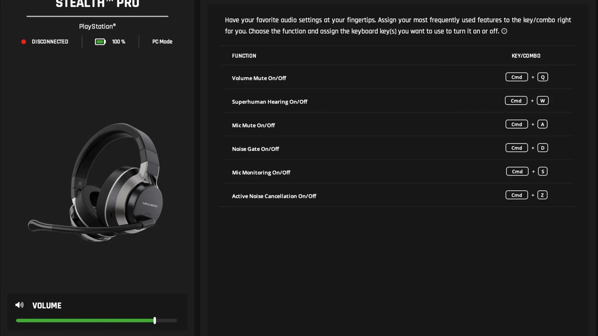 Turtle Beach Stealth Pro ajustes App