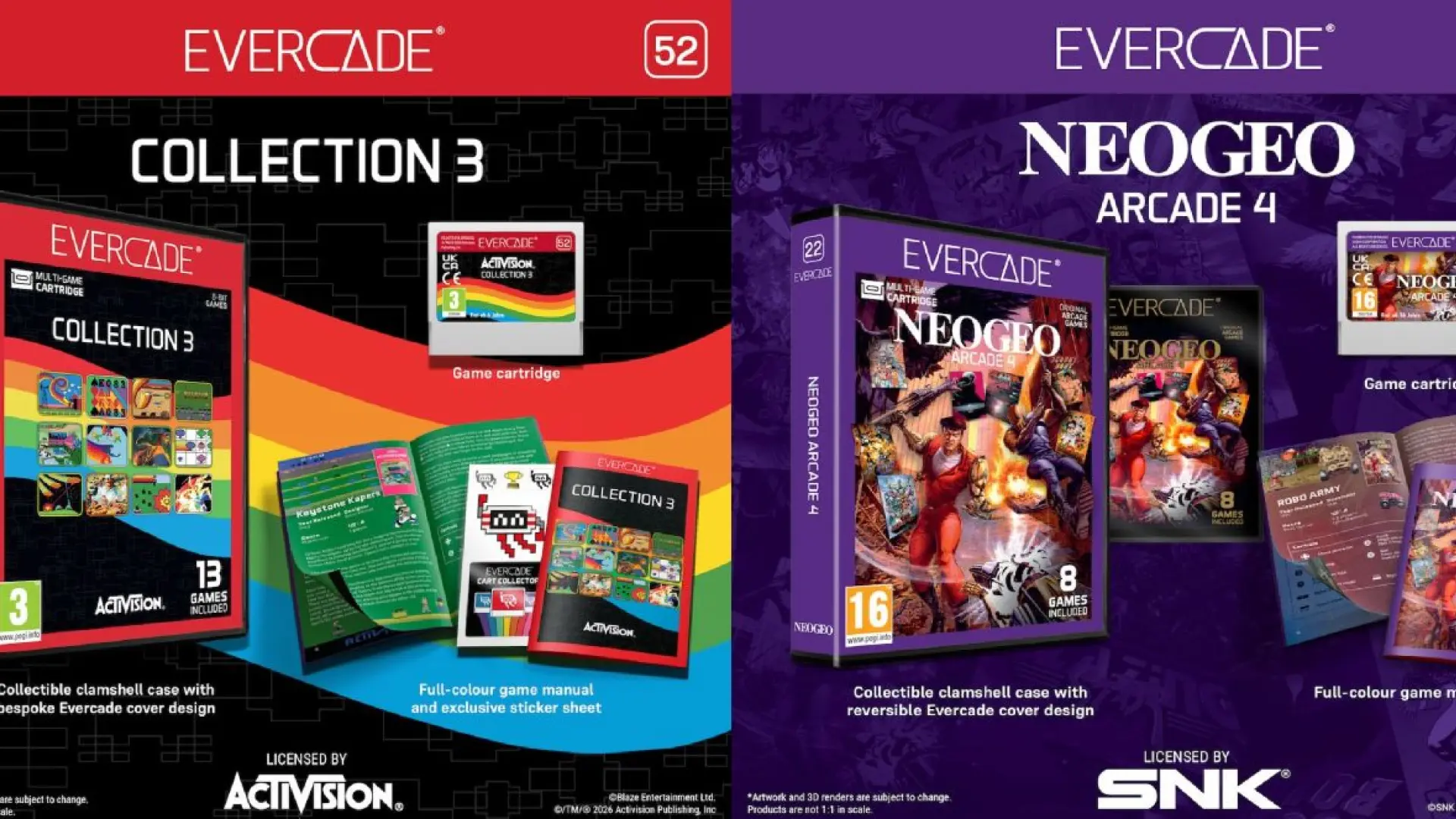 
         Evercade anuncia dos nuevos recopilatorios, Activision Collection 3 y NEOGEO Arcade 4, que ya están disponibles para reservar 
    
