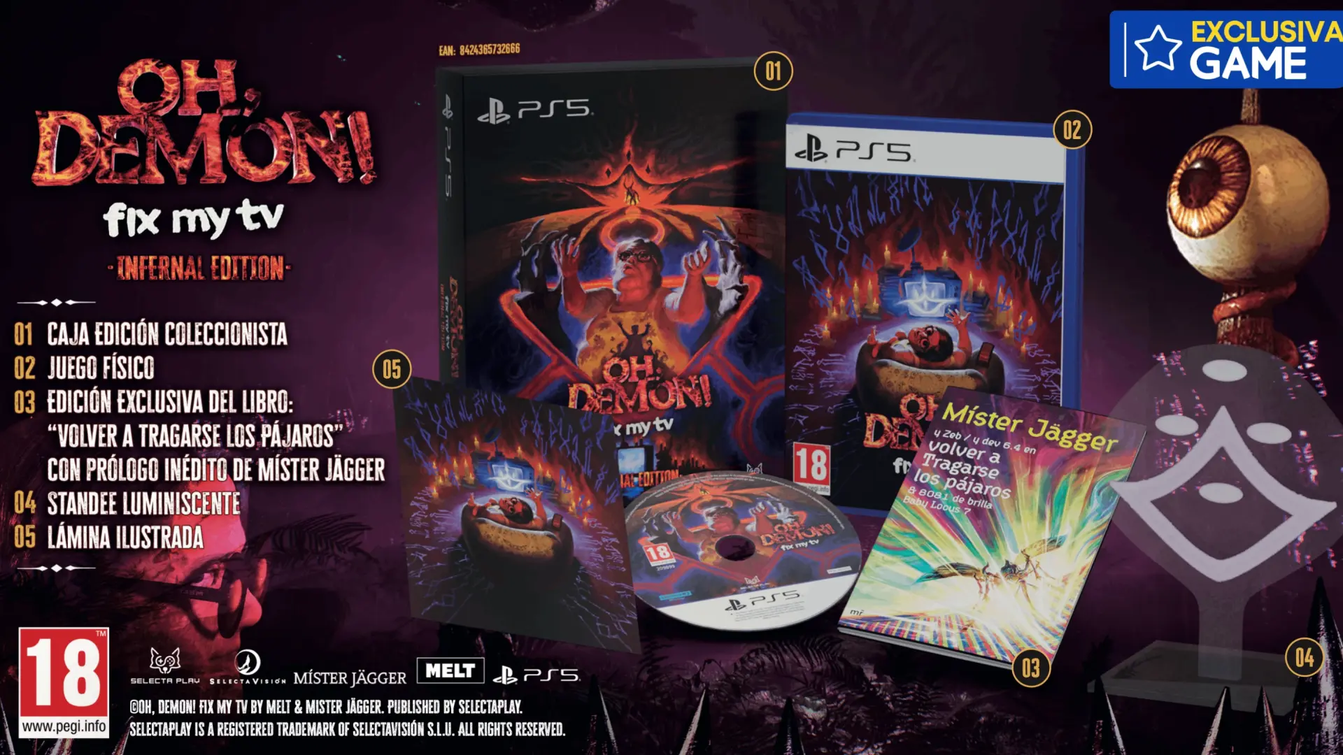 
         OH DEMON FIX MY TV de Míster Jagger ya se puede reservar en GAME con una edición física exclusiva llena de contenido 
    