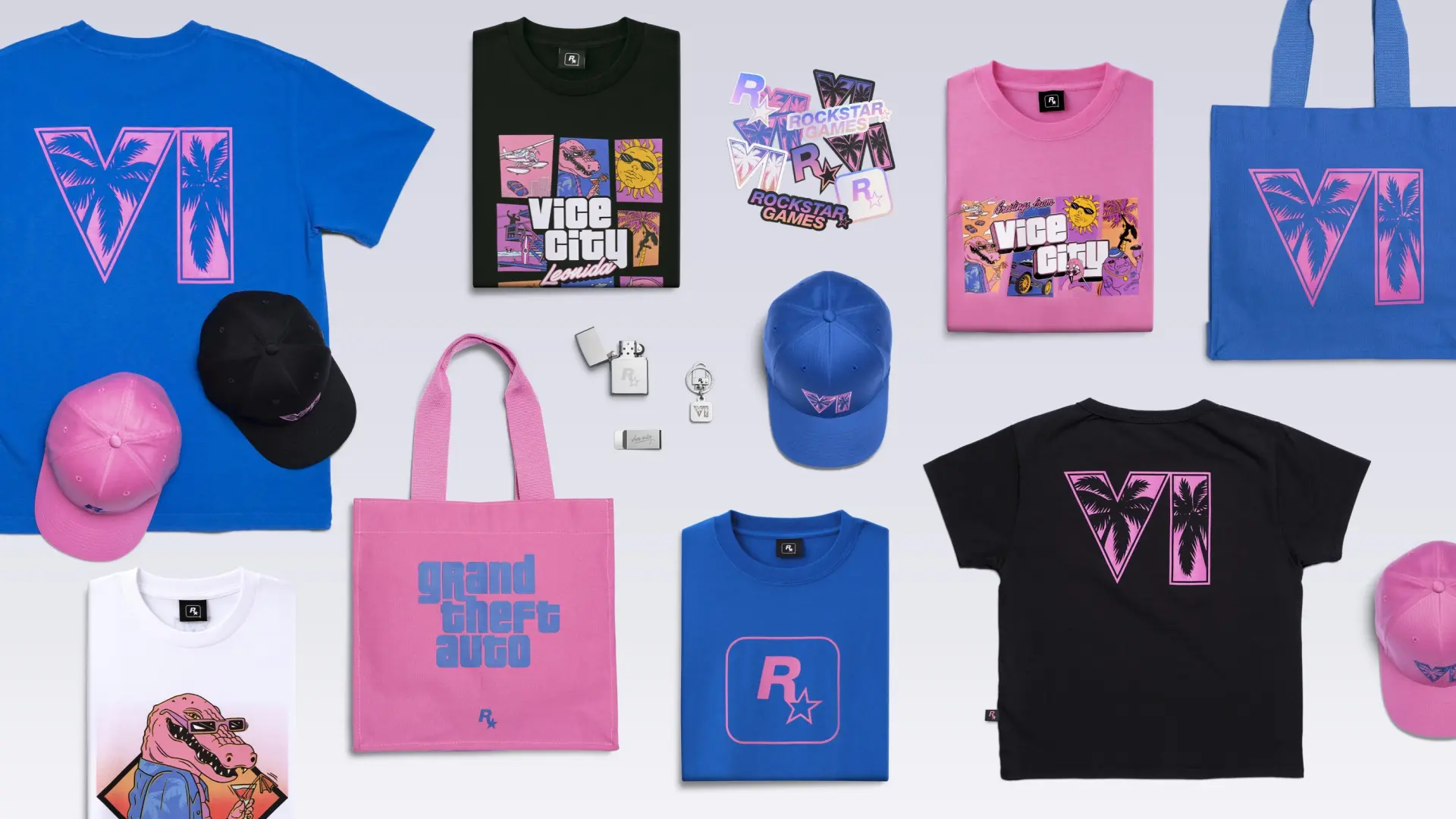 
         Rockstar lanza The Grand Theft Auto VI Collection, una selección de ropa y objetos de merchandising de GTA 6 exclusivos de la tienda oficial 
    