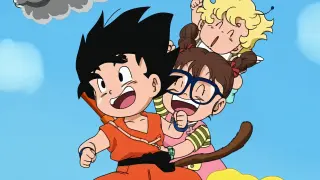 Goku y Arale en Dragon Ball x Dr. Slump