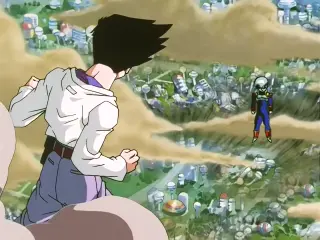 Baby aterroriza a la población destrozando el cuerpo de un ciudadano en el episodio 25 de Dragon Ball GT.