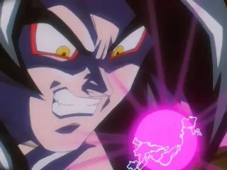 La primera ronda de combate de Goku Super Saiyan 4 contra Ohzaru Baby en Dragon Ball GT
