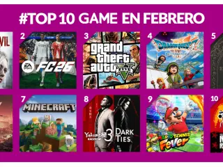 GAME muestra los juegos más vendidos durante febrero de 2026 en sus tiendas