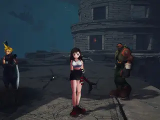 Final Fantasy VII Rebirth con gráficos poligonales