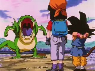 El primer dragón oscuro al que se enfrentan Goku y Pan