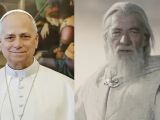Papa León XIV y Gandalf el Blanco