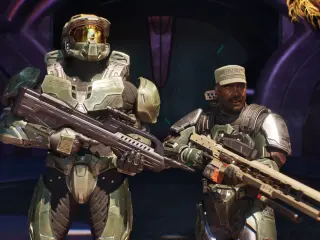 El Jefe Maestro y el Sargento Johnson en Halo: Campaign Evolved