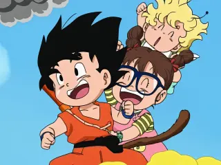 Goku y Arale en Dragon Ball x Dr. Slump