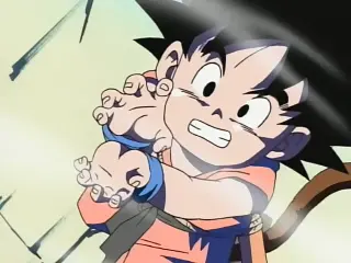 Goku y Arale irrumpen en el dirigible de la Red Ribbon