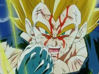 Vegeta con sangre en Dragon Ball Z