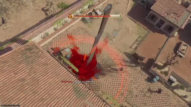 Un machete gigante como particular misil Predator