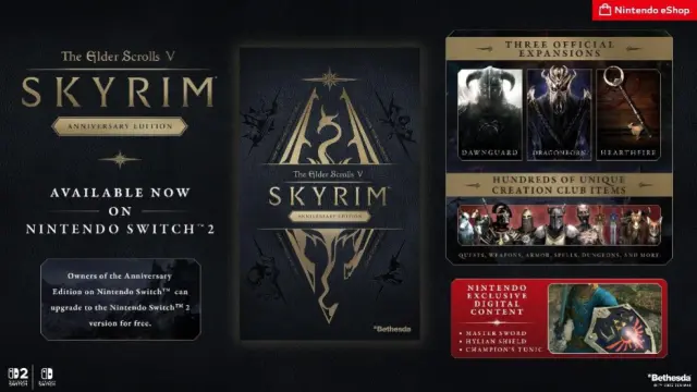 Todas las novedades que trae la Anniversary Edition de Skyrim en Nintendo Switch 2