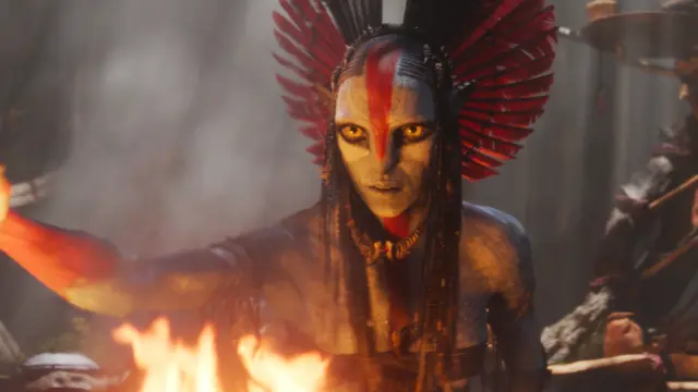 Varang (Oona Chaplin) in 20th Century Studios' AVATAR: FIRE AND ASH. Photo courtesy of 20th Century Studios. © 2025 20th Century Studios. All Rights Reserved.