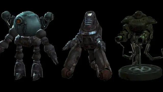 Las tres maquetas de robot de Fallout 4