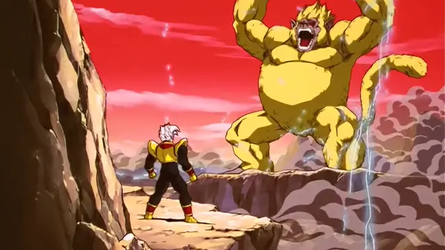 Goku se transforma en Ohzaru Dorado en el episodio 33 de Dragon Ball GT