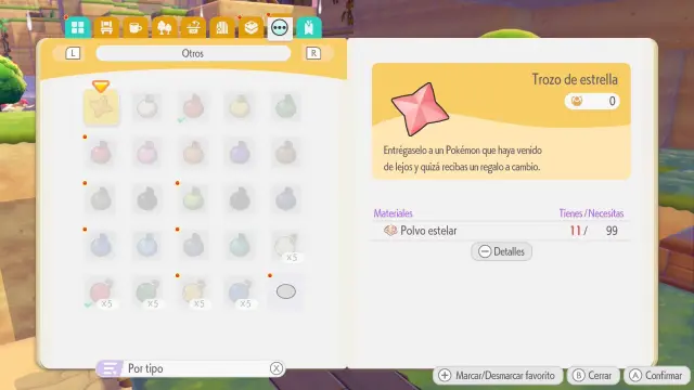 Polvo estelar en Pokémon Pokopia