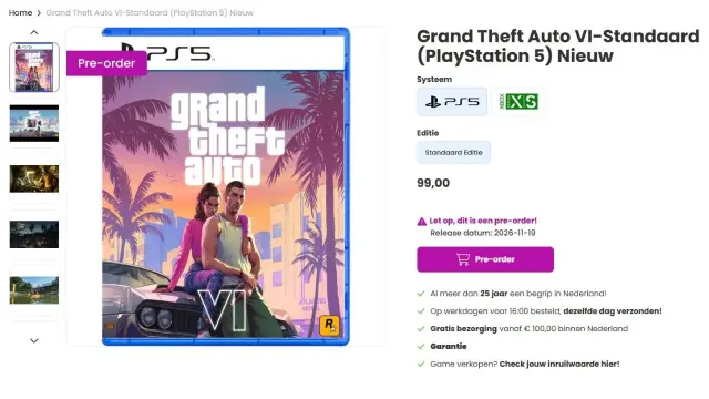 GTA 6 ya se puede reservar en esta tienda online de Países Bajos... a 99 euros