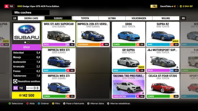 Subaru WRX en Forza Horizon 6