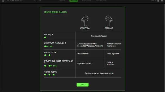 Razer Hammerhead V3 Hyperspeed configuración