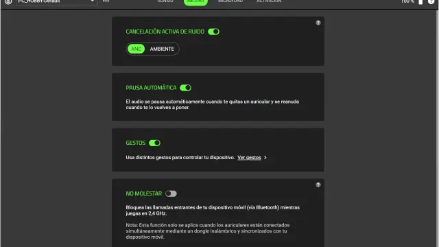 Razer Hammerhead V3 Hyperspeed configuración
