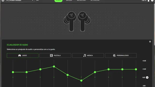 Razer Hammerhead V3 Hyperspeed configuración