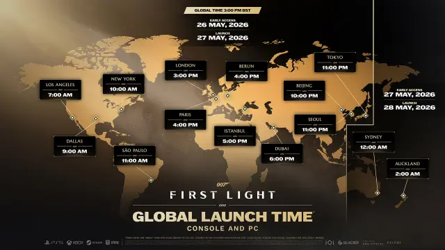 Horarios lanzamiento 007 First Light a nivel mundial