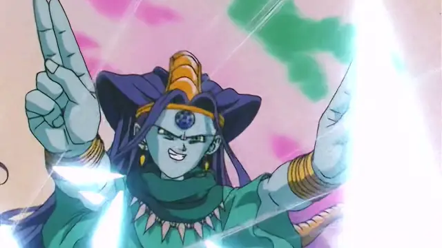 Goku lucha contra Ryu Shinron con la técnica de la peonza
