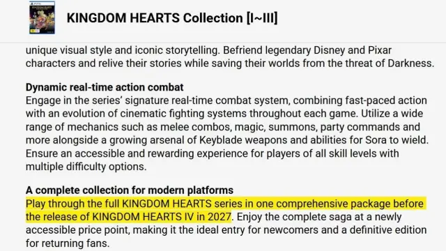 Pista de la ventana de lanzamiento de Kingdom Hearts 4