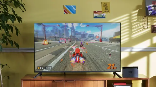 Nintendo Switch 2 con Mario Kart World en modo dock