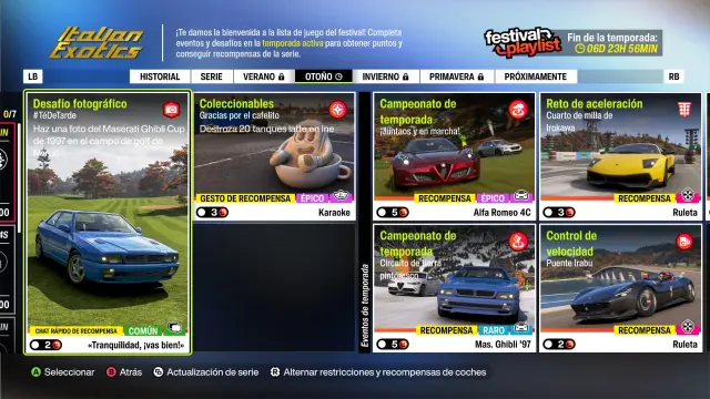 Desafío fotografico Maserati Ghibli Cup en campo de golf Naruo en Forza Horizon 6