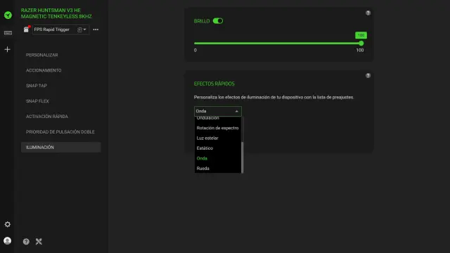 Razer Huntsman V3 HE Magnetic TKL 8khz configuración en Synapse
