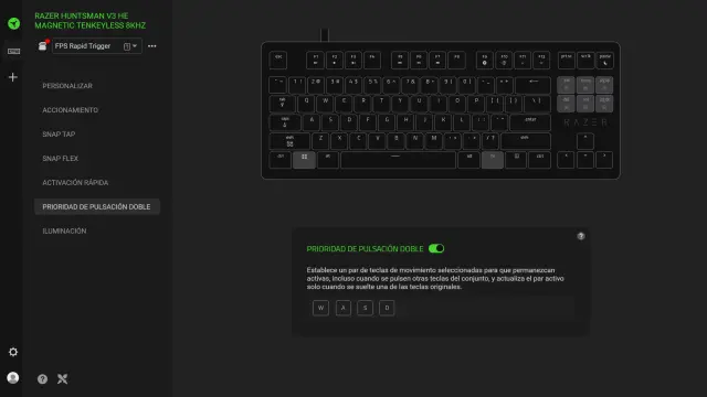 Razer Huntsman V3 HE Magnetic TKL 8khz configuración en Synapse