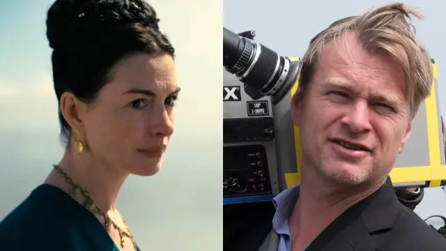 Anne Hathaway y Christopher Nolan