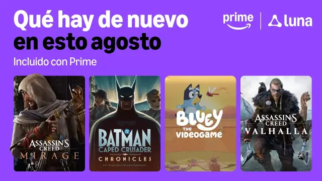 Novedades de Amazon Luna y Prime Gaming en agosto