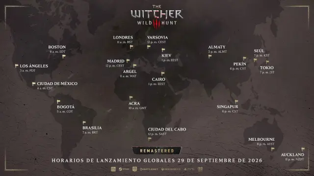 Horarios oficiales para empezar a jugar a The Witcher 3 Remastered