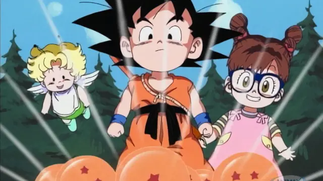 Arale vence al General Blue y Goku reúne las 7 Bolas de Dragón