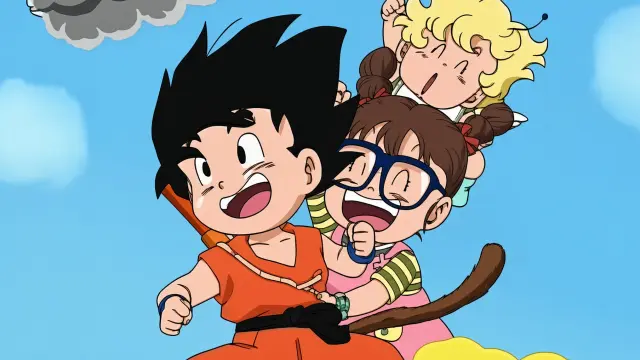 Goku y Arale en Dragon Ball x Dr. Slump