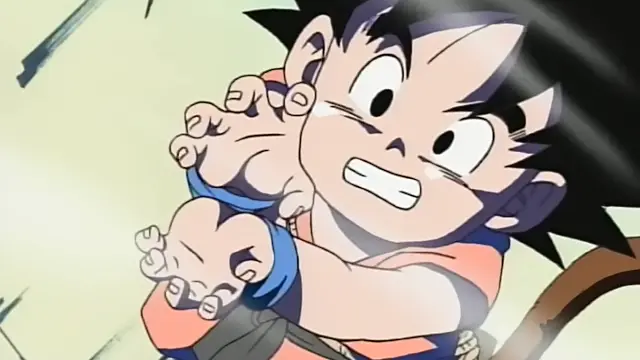 Goku y Arale irrumpen en el dirigible de la Red Ribbon