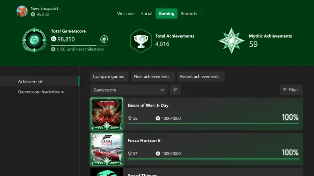 Logros míticos de XBOX ya disponibles (de momento, solo para insiders)
