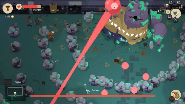 En materia gráfica, los jefazos son de lo más destacable de Moonlighter... Si logramos llegar hasta su guarida, claro.
