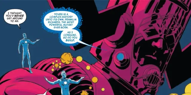 Galactus hablando con Franklin Richards