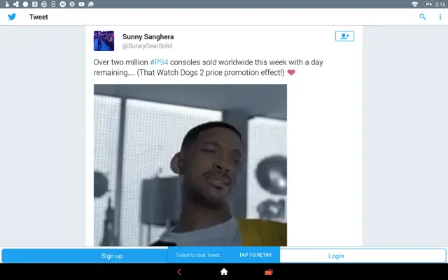 "Cerca de 2 millones de PS4 vendidas esta semana en todo el mundo con un día restante... (¡Es el efecto de la promoción de Watch Dogs 2!)"