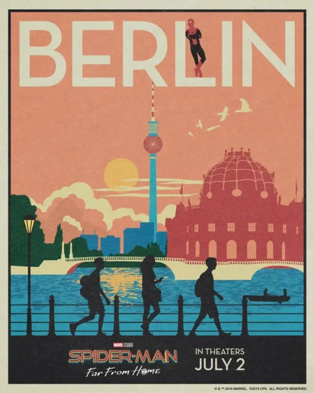 Spider-Man: Lejos de casa póster retro - Berlín