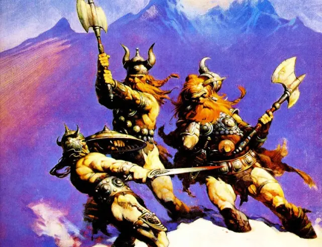 Conan contra dos vanires. Portada original de Frank Frazetta