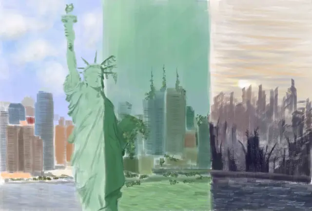 Este boceto muestra las tres realidades con las que interactuaremos en Elemento 0.