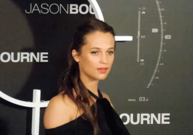 Alicia Vikander en la presentación de Jason Bourne