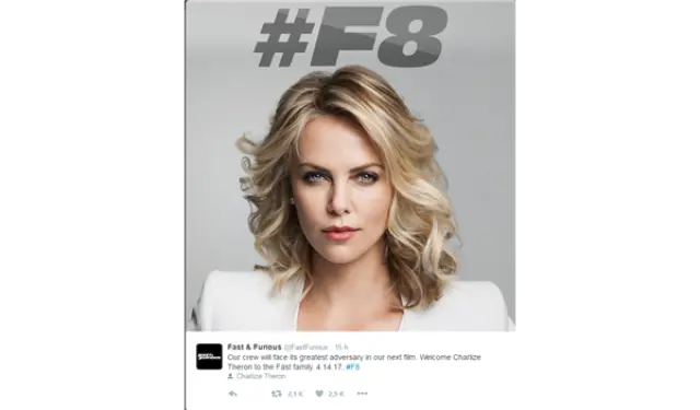 Charlize Theron será la mala de 'A todo gas 8'.
