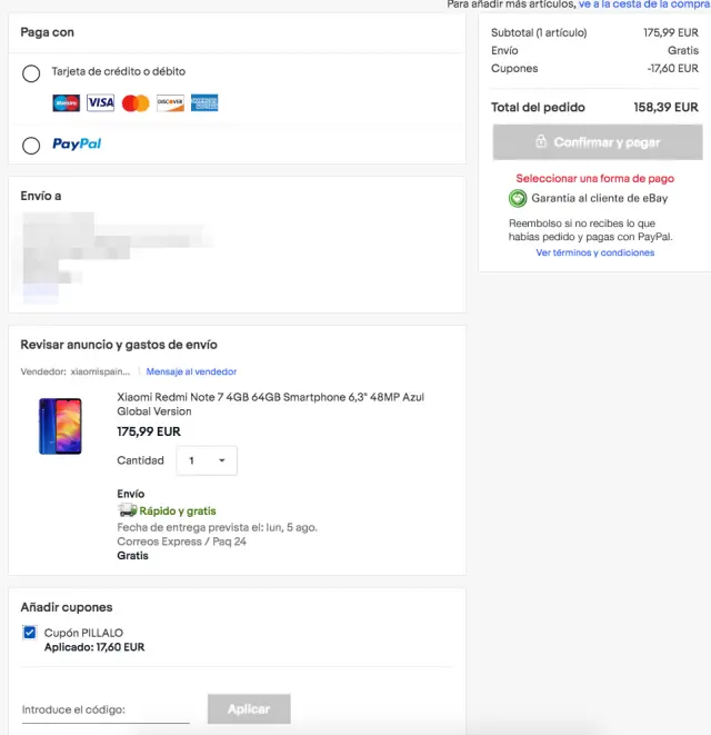 Así debes aplicar el código PILLALO en Ebay.