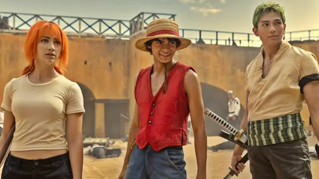 Emily Rudd, Mackenyu e Iñaki Godoy en One Piece